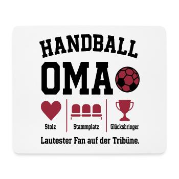 Fan Oma Handball – Stammplatz auf der Tribüne - Mousepad (Querformat) - Weiß - Vorne