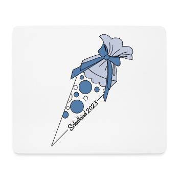 2023 Schulkind Schultüte blau Jungen - Mousepad (Querformat) - Weiß - Vorne