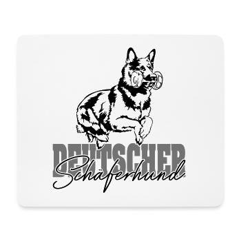 DEUTSCHER SCHÄFERHUND Hürde Sprung IPO Wilsigns - Mousepad (Querformat) - Weiß - Vorne