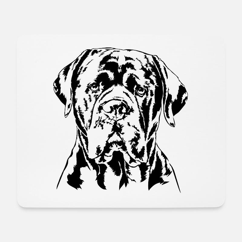 CANE CORSO Portrait Wilsigns Hunderasse Hundemotiv - Mousepad (Querformat) - Weiß