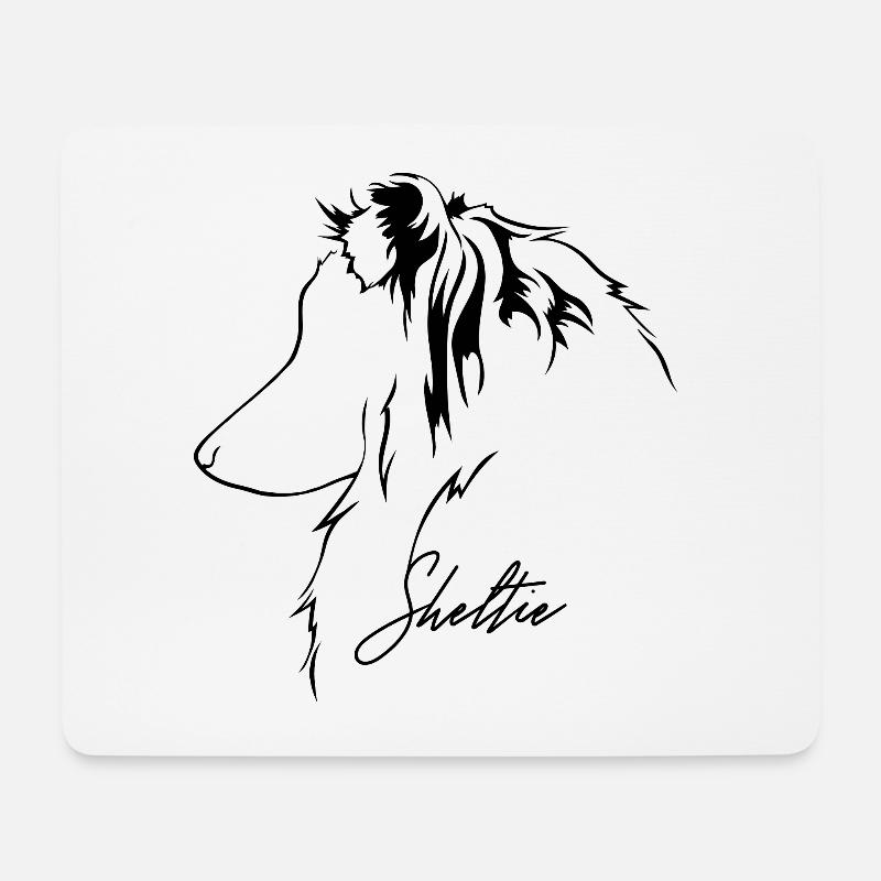 SHELTIE Profil Hunde Hund Hütehunde Wilsigns - Mousepad (Querformat) - Weiß
