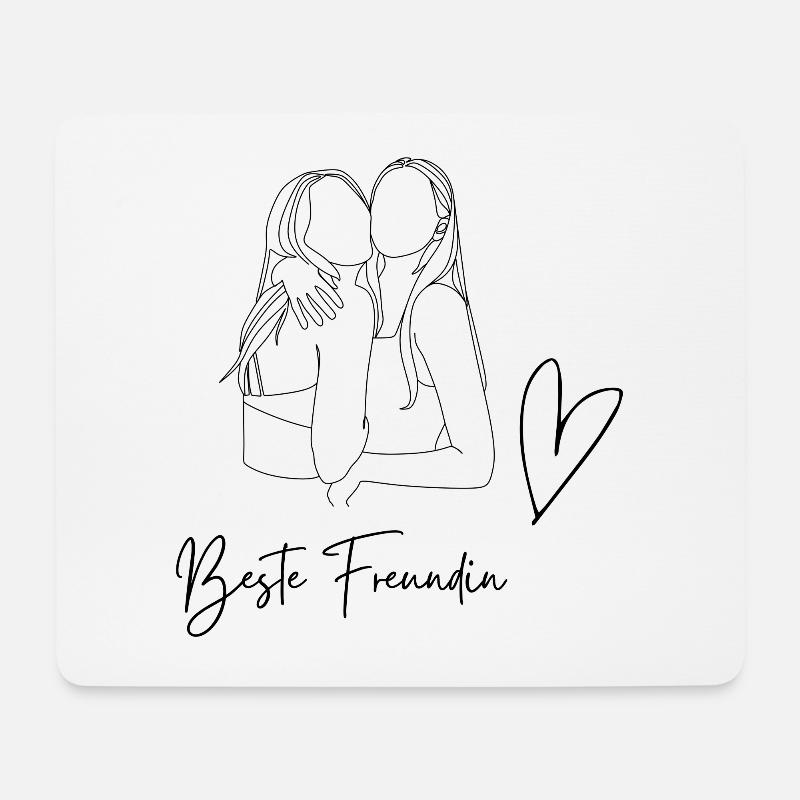 Beste Freundin - Mousepad (Querformat) - Weiß