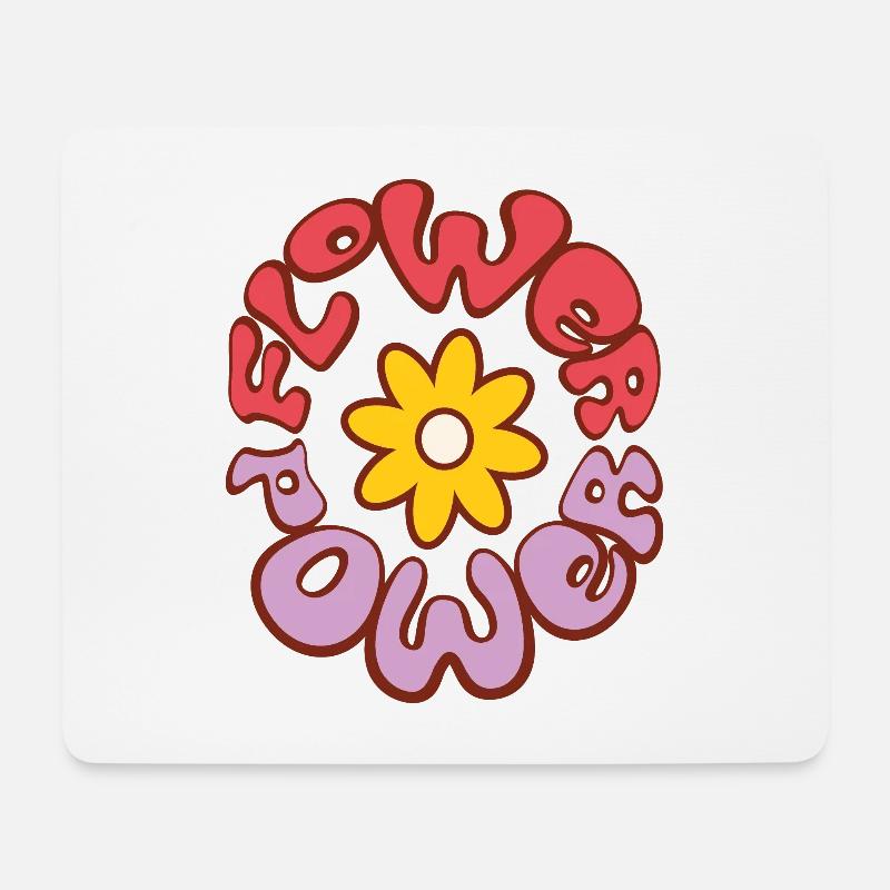 Flower Power - Mousepad (Querformat) - Weiß