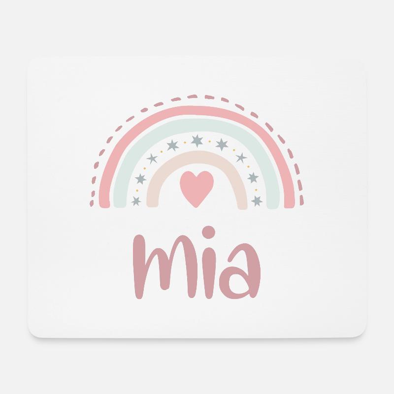 Mia Name Regenbogen - Mousepad (Querformat) - Weiß