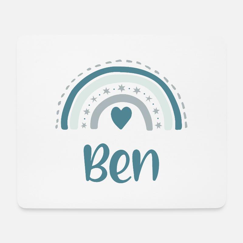 Ben Name Regenbogen - Mousepad (Querformat) - Weiß