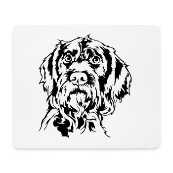 Deutsch Drahthaar Portrait Jagdhunde Hund Wilsigns - Mousepad (Querformat) - Weiß - Vorne