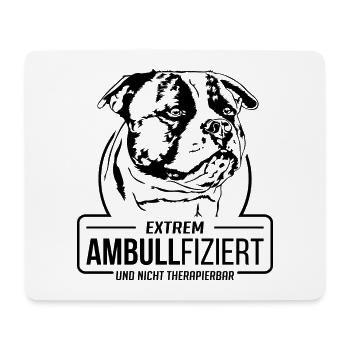 AMBULLFIZIERT American Bulldog Hunde Wilsigns - Mousepad (Querformat) - Weiß - Vorne