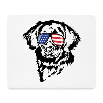 Stabjihoun Lunettes de soleil drapeau américain chiens Wilsigns - Tapis de souris (format paysage) - blanc - Devant