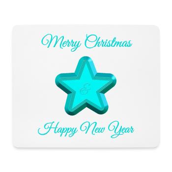 Leuchtender Stern mit Weihnachtsgruß - Mousepad (Querformat) - Weiß - Vorne