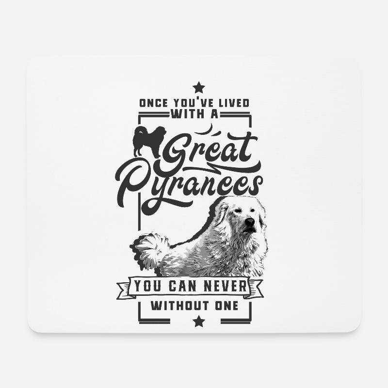 Great Pyrenees is all I need Pyrenäenberghund - Mousepad (Querformat) - Weiß