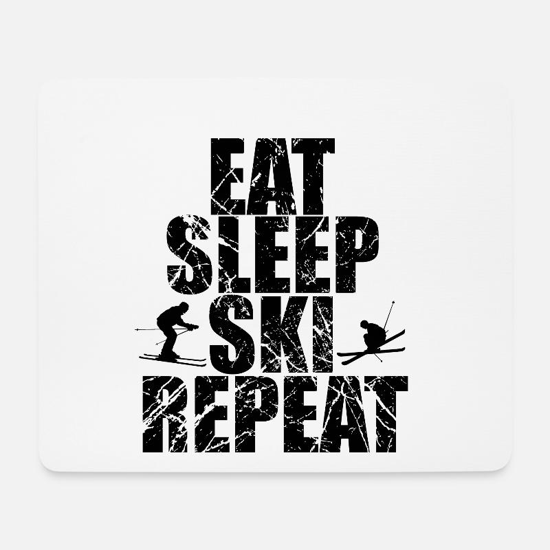 Ski Skifahrer Skifahren Skier Skiurlaub - Mousepad (Querformat) - Weiß