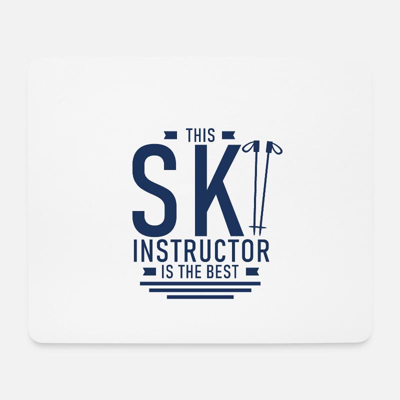 Skilehrer - Mousepad (Querformat) - Weiß