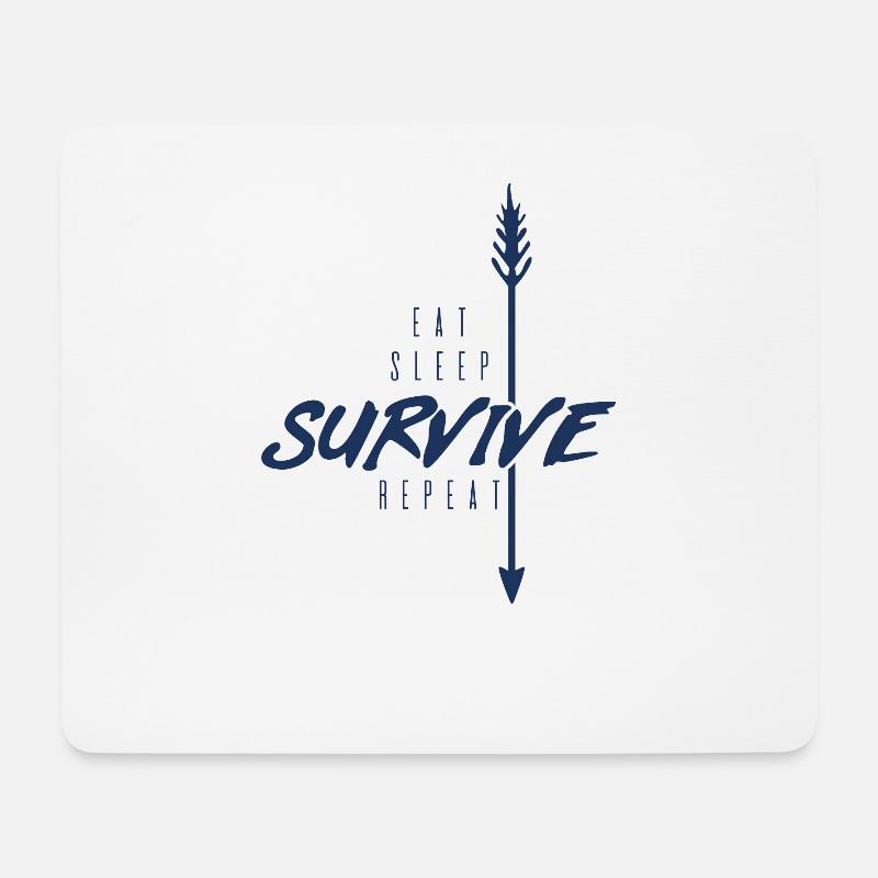 Survival Survival Survival Survival - Mousepad (Querformat) - Weiß