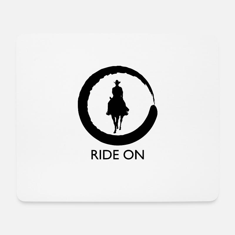 Pferde Reiten Pferde Reiten Pferde Reiten - Mousepad (Querformat) - Weiß
