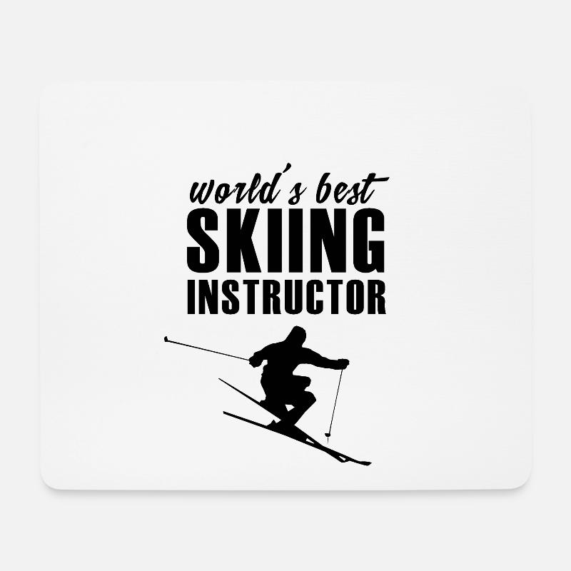 Ski Skifahren Skilehrerin Skilehrer Ski Instructor - Mousepad (Querformat) - Weiß