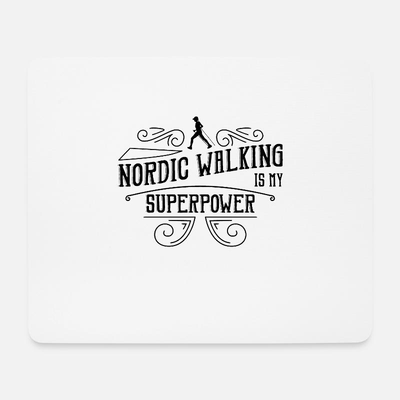 Walker Nordic Walk Laufen Nordic Walking Wandern - Mousepad (Querformat) - Weiß