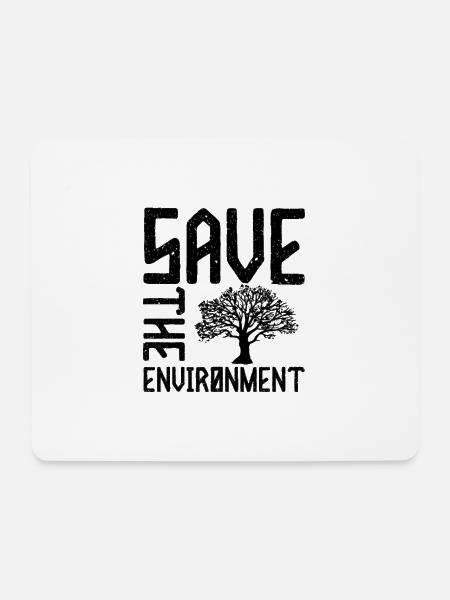 Umwelt retten - Mousepad (Querformat) - Weiß