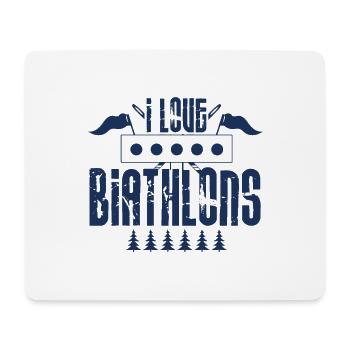 Les athlètes de biathlon - Tapis de souris (format paysage) - blanc - Devant