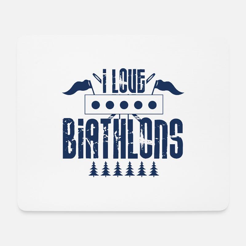 Les athlètes de biathlon - Tapis de souris (format paysage) - blanc
