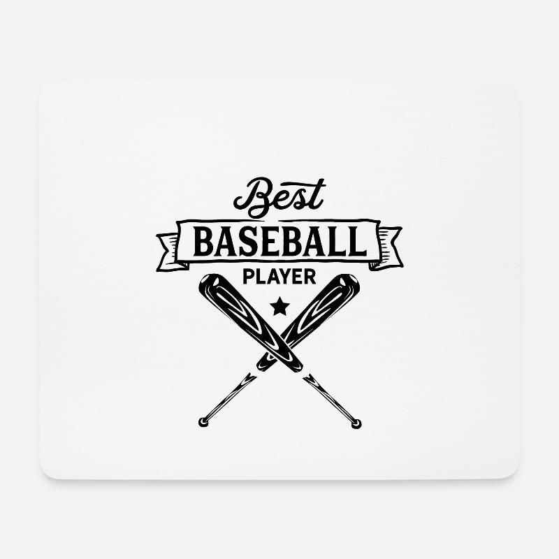 Baseball Baseball Baseball Baseball - Mousepad (Querformat) - Weiß