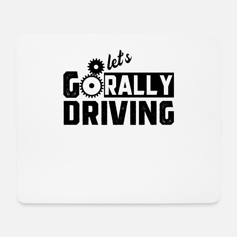 Autorennen Rennfahrer Rallye Rally Rallyefahrer - Mousepad (Querformat) - Weiß