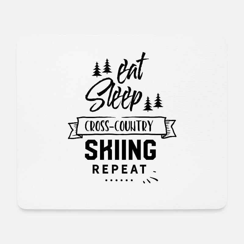 Ski Langläufer Langlauf Skilanglauf Skilangläufer - Mousepad (Querformat) - Weiß