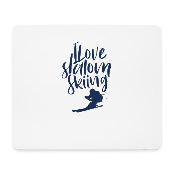 Skier Skirennen Skifahrer Slalom Ski Ski Slalom - Mousepad (Querformat) - Weiß - Vorne