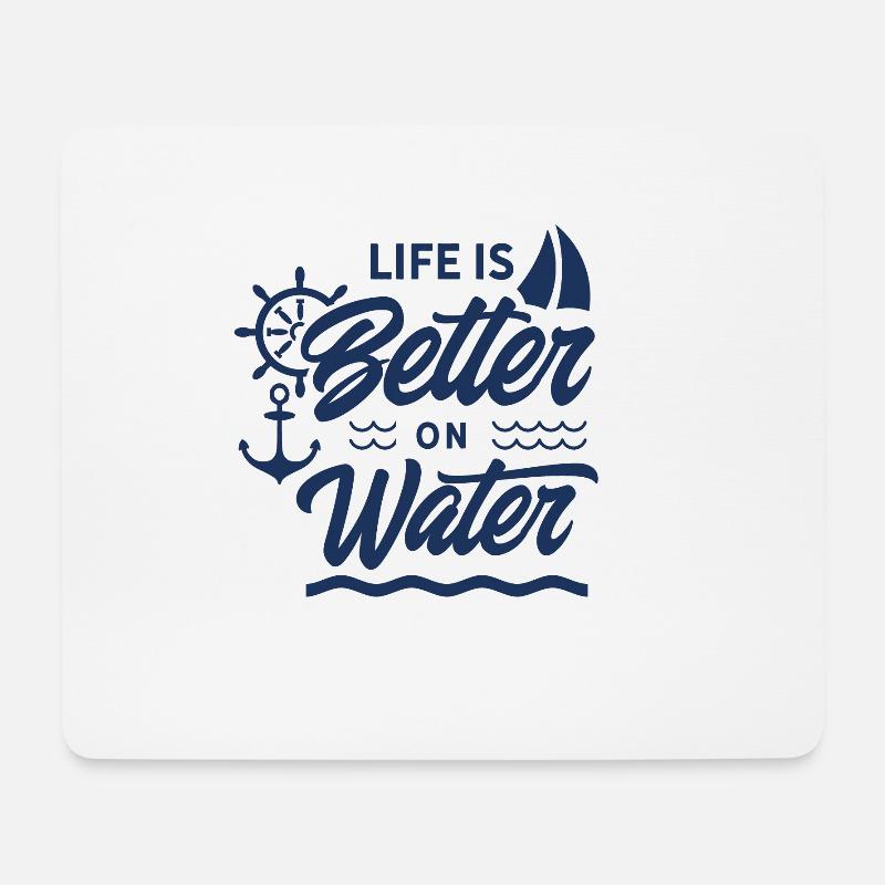 Segelboot - Mousepad (Querformat) - Weiß