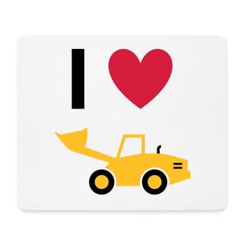 ★ Designfarben änderbar ★ Ich liebe Radlader - Mousepad (Querformat) - Weiß - Vorne