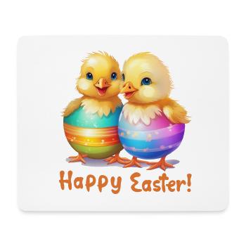 Frohe Ostern Osterei Küken Osterfest lustig süß - Mousepad (Querformat) - Weiß - Vorne