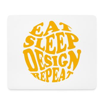 Eat Sleep Design Répétition ronde jaune - Tapis de souris (format paysage) - blanc - Devant