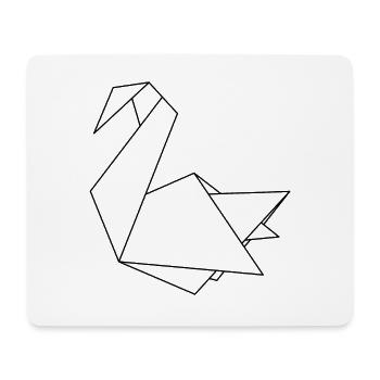 Cygne en origami - Tapis de souris (format paysage) - blanc - Devant