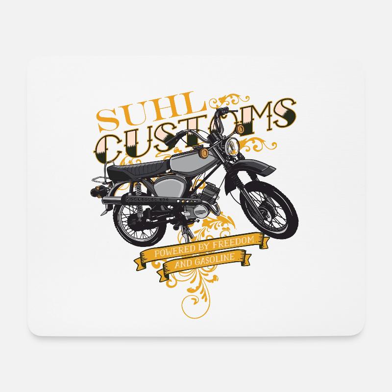 Simme fahren Schwalbe Simson KR50 KR51 S50 S51 - Mousepad (Querformat) - Weiß