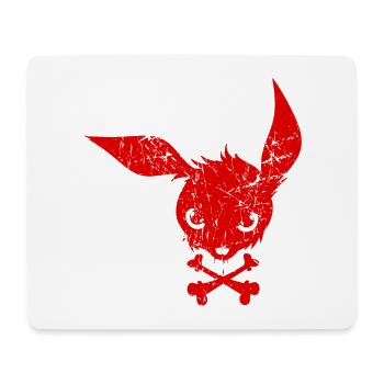 lapin enervé rouge angry rabit - Tapis de souris (format paysage) - blanc - Devant