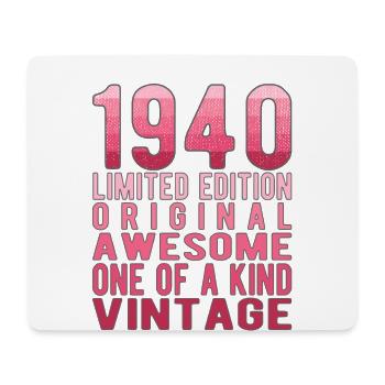 Limited Edition Since 1940 Birthday Vintage 1940's - Mouse Pad (horizontal) - white - Front