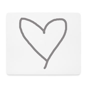 Herz grau Geschenkidee Liebe verliebt - Mousepad (Querformat) - Weiß - Vorne