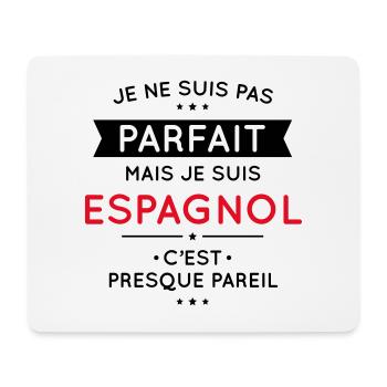 Je ne suis pas parfait mais je suis Espagnol - Tapis de souris (format paysage) - blanc - Devant