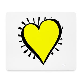 Herz gelb Geschenkidee Liebe Sonne - Mousepad (Querformat) - Weiß - Vorne