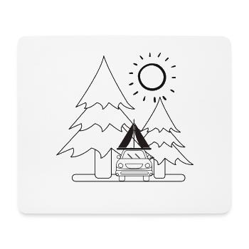 Dachzelt Motiv -schwarz - Mousepad (Querformat) - Weiß - Vorne
