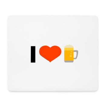 J'aime - Tapis de souris (format paysage) - blanc - Devant