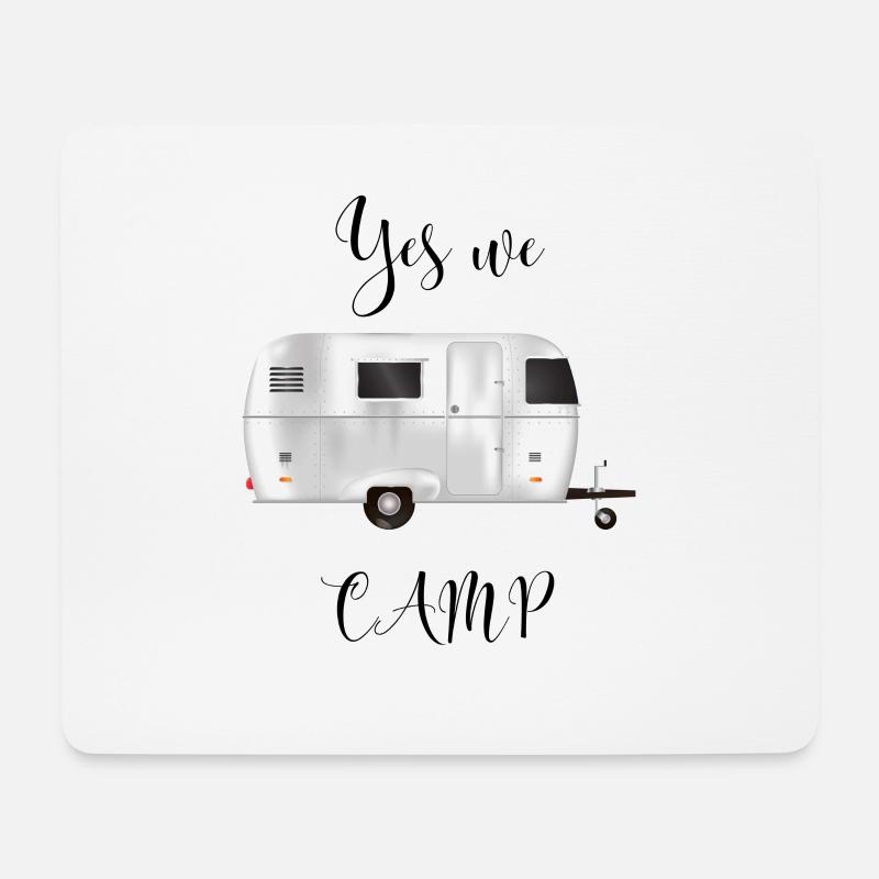 Yes we camp - wohnwagen - schwarz - Mousepad (Querformat) - Weiß