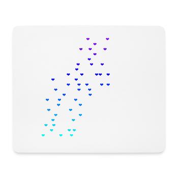 Bunte Herzen blau Geschenkidee - Mousepad (Querformat) - Weiß - Vorne