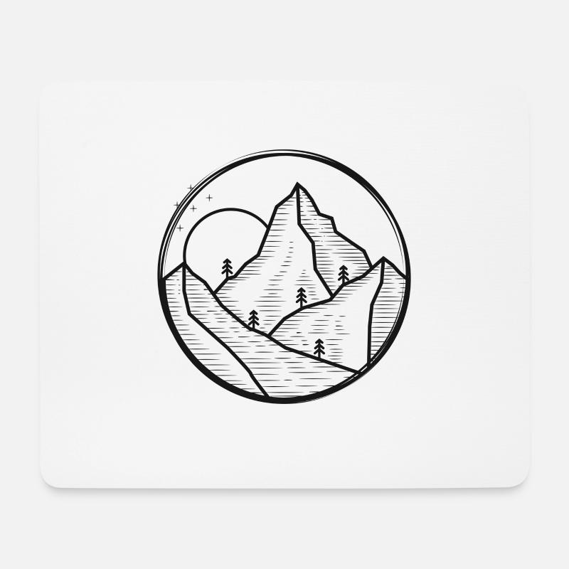 Mountain Berge Design - Mousepad (Querformat) - Weiß