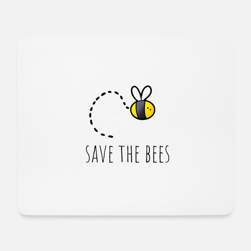 Save the bees, Rettet die Bienen - Mousepad (Querformat) - Weiß