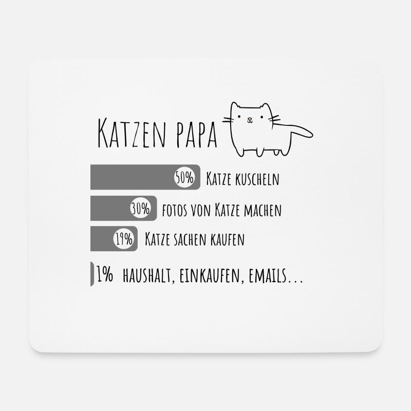 Katzen Papa Cat Dad Design - Mousepad (Querformat) - Weiß