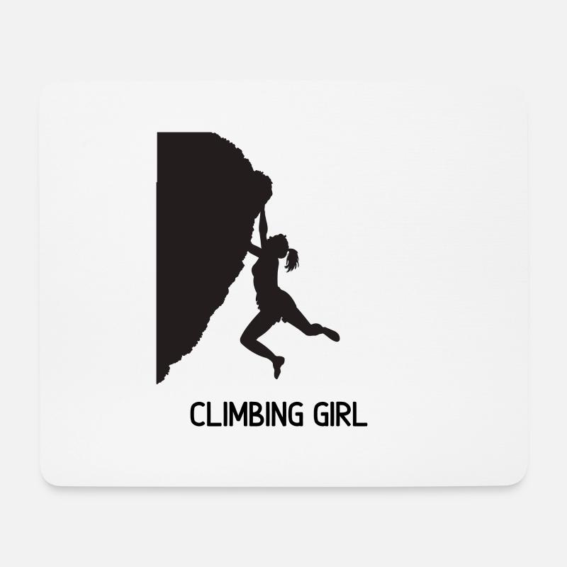 Climbing Girl Klettern - Mousepad (Querformat) - Weiß