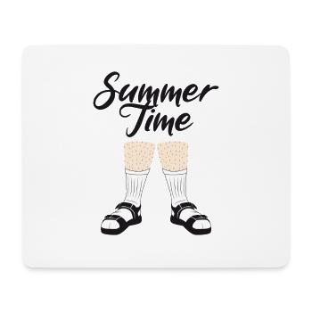 Temps de vacances pour commencer les chaussettes de chemise sur la plage - Tapis de souris (format paysage) - blanc - Devant
