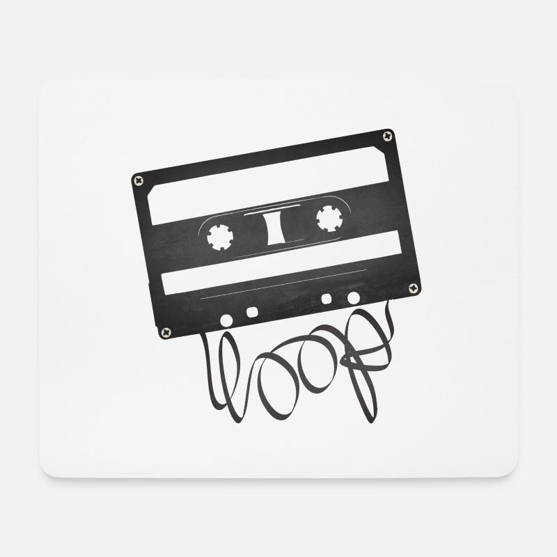 Audio Kassette Loop - Mousepad (Querformat) - Weiß