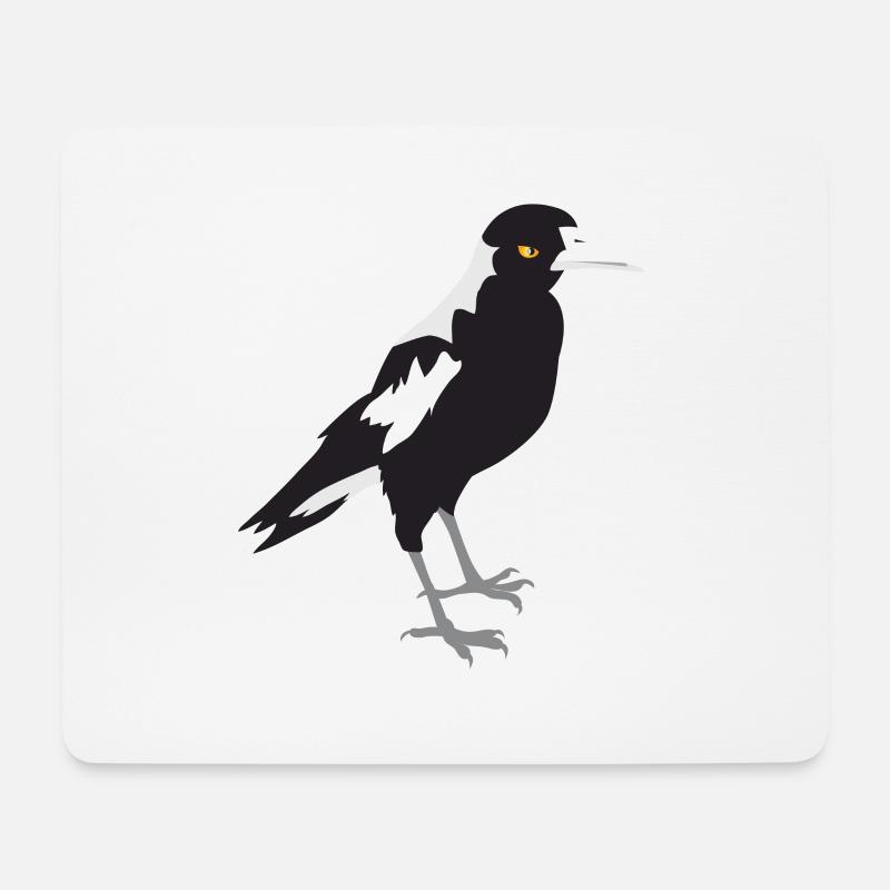 Maggie magpie serious face - Mouse Pad (horizontal) - white