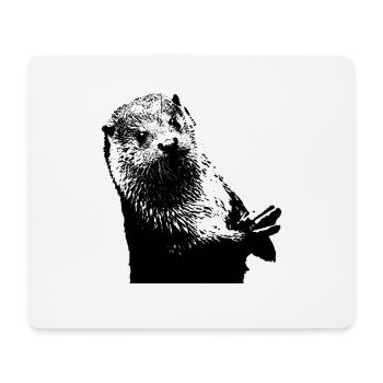sweeter otter with paws in black and white - Mouse Pad (horizontal) - white - Front